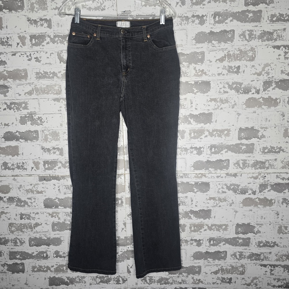 Soft Surroundings Jeans Women 6 Regular Gray Mid Rise Straight Leg Stretch Denim